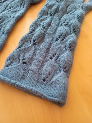 Conjunto cuello y guantes azul
