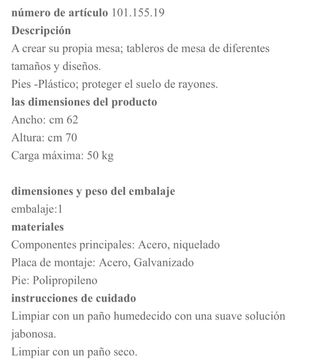 Patas de mesa Ikea metálicas