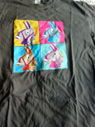 Camiseta Fortnite Llama Multicolor Gris