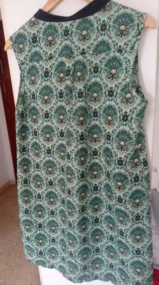 Vestido casual estampado verde y azul