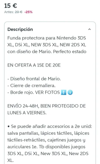 NUEVO. Custodia Nintendo New 2DS XL Mario+2 Penne