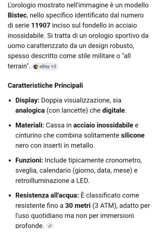 Orologio da uomo analogico/digitale