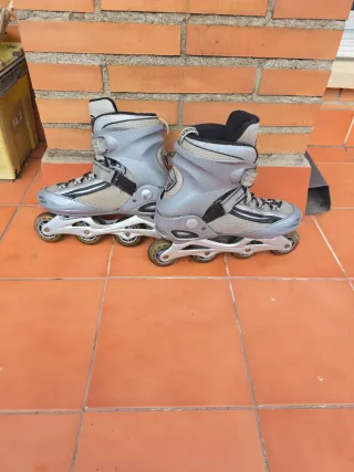 Patines en Línea Plateados Talla 43