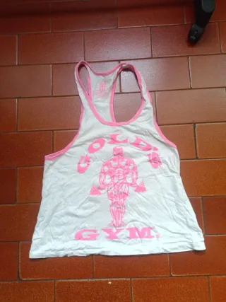 Camiseta Gold's Gym Rosa Talla M y blanca xs
