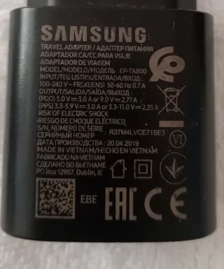 Cargador Samsung EP-TA800 USB-C 25W