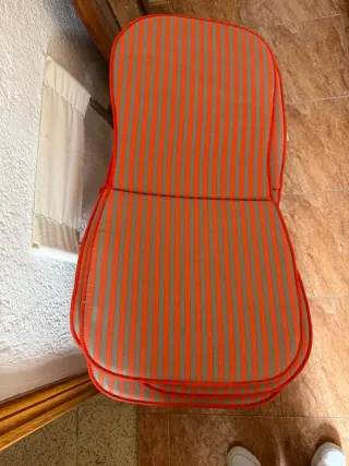 5 fundas de Silla Rayas Naranja y Gris