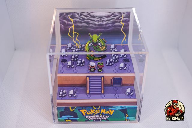 Cubo Diorama 3D Pokemon Versione Smeraldo