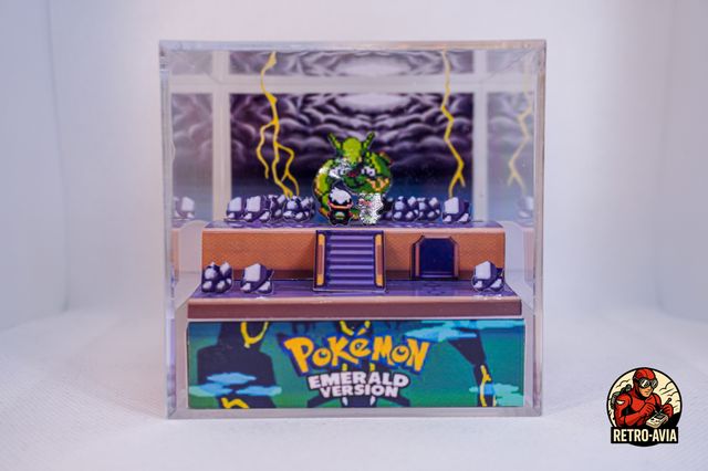 Cubo Diorama 3D Pokemon Versione Smeraldo