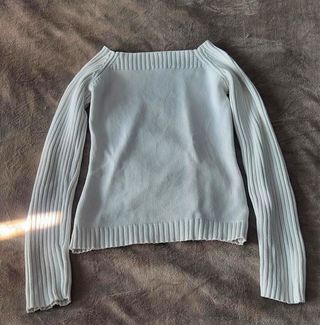 Jersey básico escote cuadrado blanco