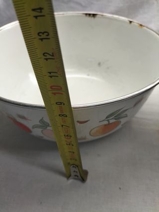 Lote 2 Tigelas Esmalte Frutas Flores