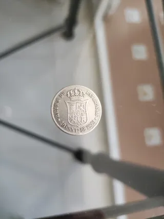 Moneda 40 céntimos de escudo Isabel II 1864.Madrid