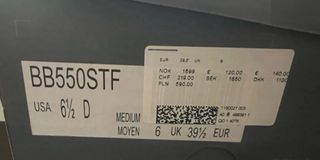 New Balance BB550 Blanco/Rojo