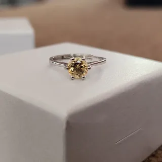 Anillo Plata 925 con Piedra Amarilla