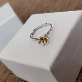 Anillo Plata 925 con Piedra Amarilla