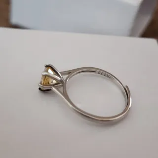 Anillo Plata 925 con Piedra Amarilla