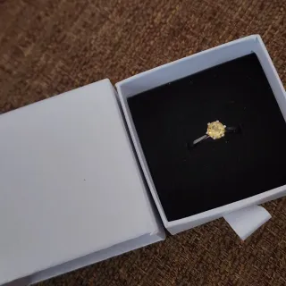 Anillo Plata 925 con Piedra Amarilla