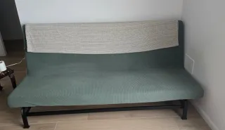 Sofá Cama 3 Plazas - Cama 120x185. Con Funda verde