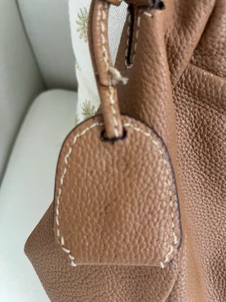 Bolso Purificación García piel. Color camel.