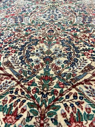 Tappeto Kirman lana beige multicolor