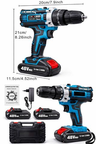 Taladro Atornillador 48V con 2 Baterías, nuevo