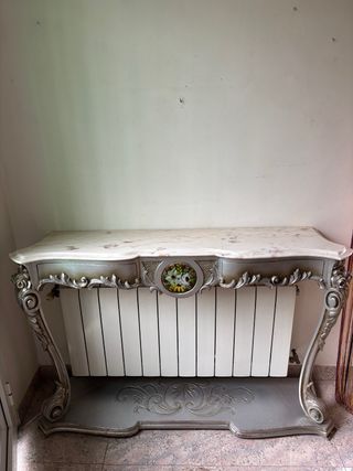 Consola gris mármol madera