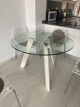 Mesa redonda cristal 120cm