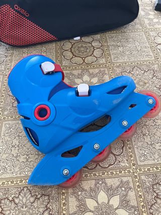 Patines Oxelo niños 32-34 + casco y protecciones