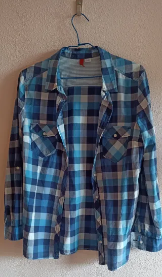 Camisa H&M cuadros azules Talla 40