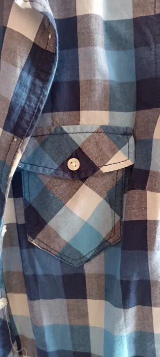 Camisa H&M cuadros azules Talla 40