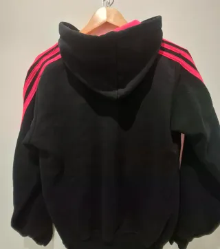 Sudadera Adidas Negra y Rosa Algodón Mujer
