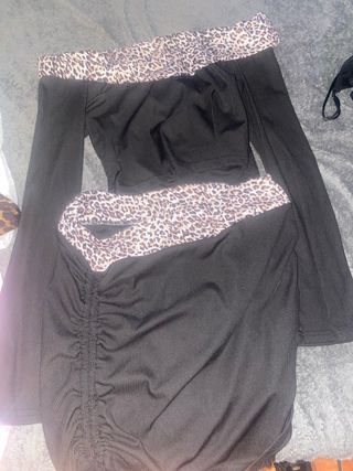 Conjunto Top y Falda Leopardo