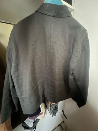 Chaqueta oversize Massimo Dutti verde lino