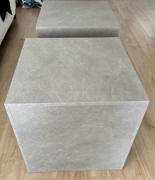 Pack 2 mesas de centro cubo efecto piedra