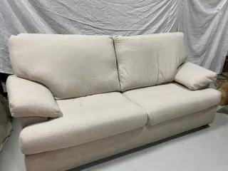 Sofá-cama beige tela