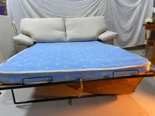 Sofá-cama beige tela