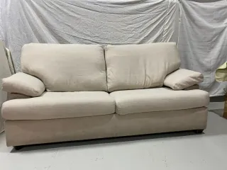 Sofá-cama beige tela