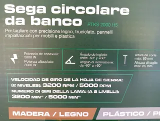 Sierra Circular de Mesa PARKSIDE 2200W