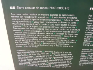 Sierra Circular de Mesa PARKSIDE 2200W