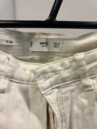 Pantalón vaquero blanco Mango Kim Talla 36
