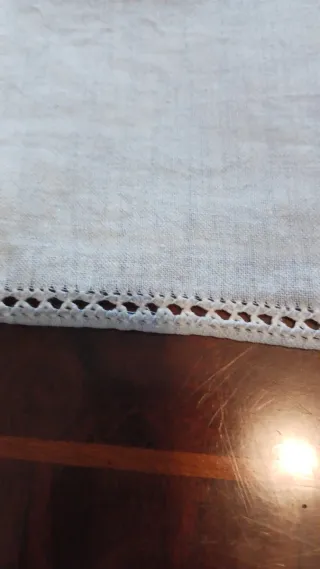 Tovaglia vintage in lino per 12