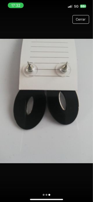 Pendientes ne bisuter plateados y negros