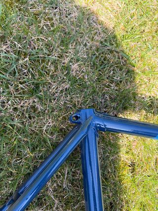 Cuadro Bicicleta Carretera Azul Recién Pintado