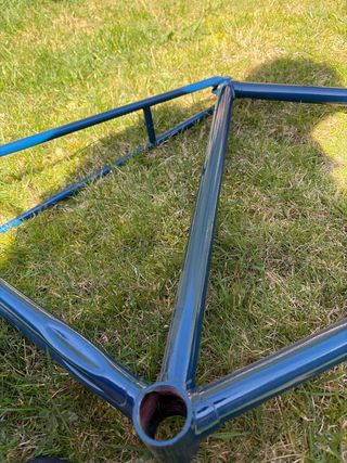 Cuadro Bicicleta Carretera Azul Recién Pintado