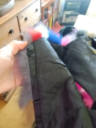 Chaleco pelo zorro natural multicolor