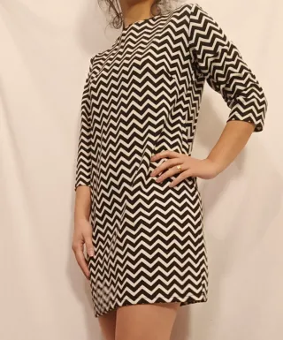 Vestito tubino mezzemaniche fantasia