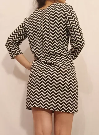 Vestito tubino mezzemaniche fantasia