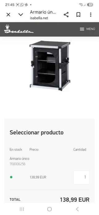 Mueble Plegable Camping Tela y Metal