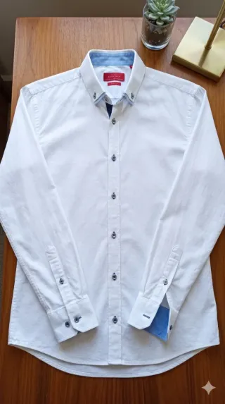 Camisa Zara Slim Fit Blanca Talla S