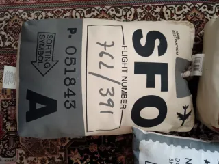 Set 3 Cuscini Vintage British Airways SFO ATH