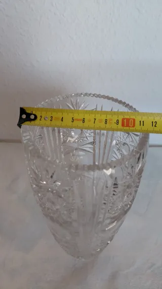 Jarrón Cristal Bohemia Tallado - IMPECABLE